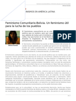 Feminismo Comunitario Bolivia Feminismo Util para La Lucha de Los Pueblos