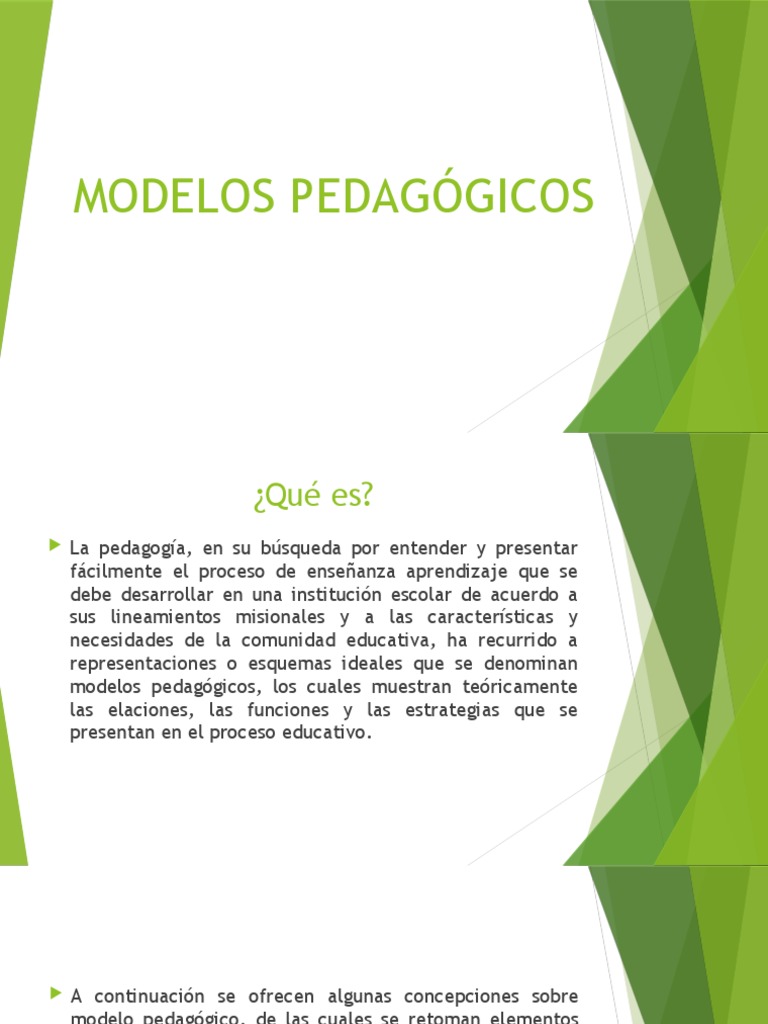 Tipos y componentes de modelos pedagógicos | PDF | Pedagogía | Evaluación