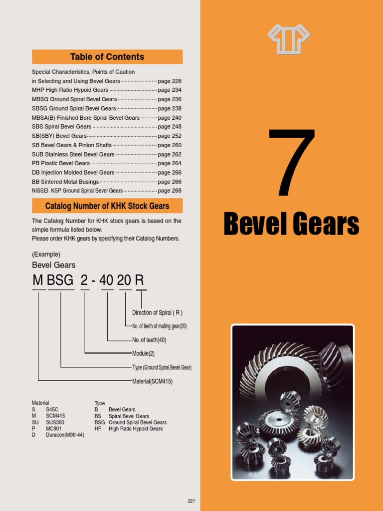 Bevel Gears KHK PDF PDF Gear Kinematics