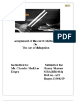Assignment of Research Methodology On The Art of Delegation