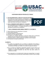 Cuestionario Procesal Laboral