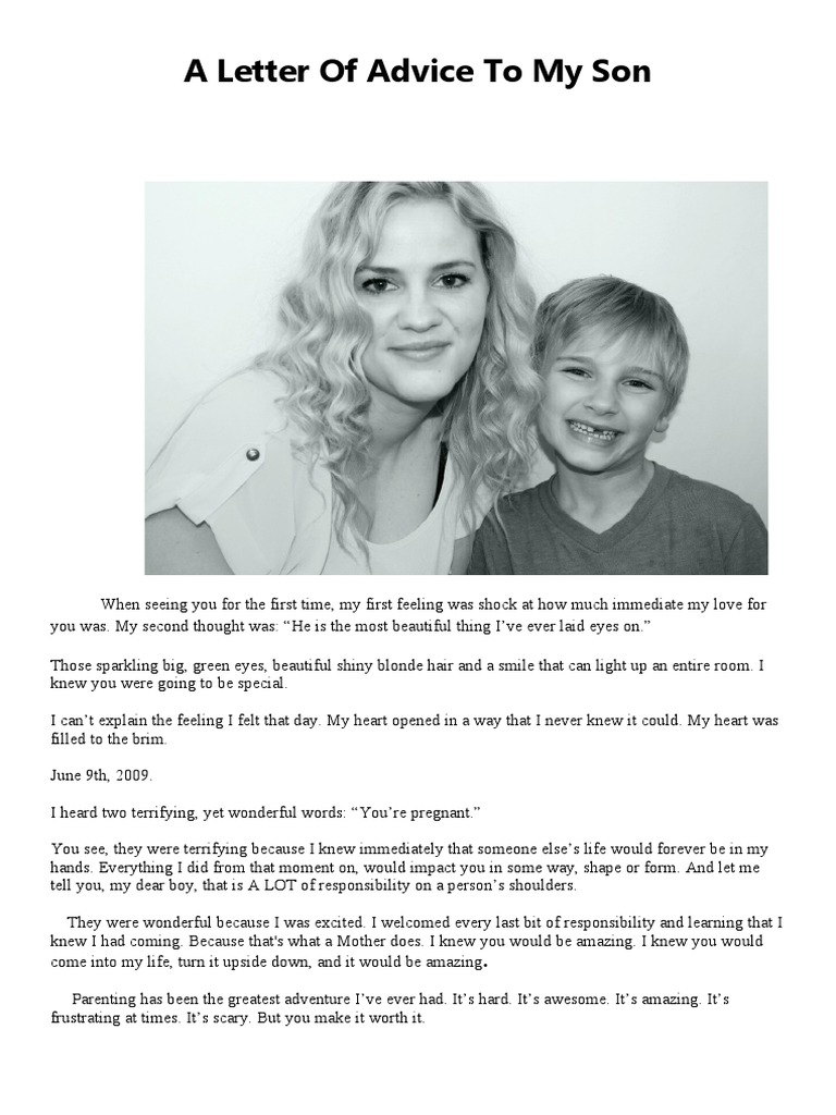 A Letter of Advice To My Son | PDF | Self-Improvement
