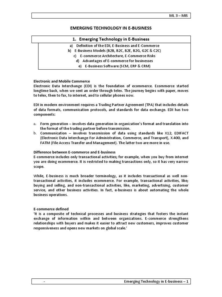 Emerging Technologies in E-Business | PDF | Electronic Business ...