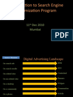 Introduction To Search Engine Optimization Program: 11 Dec 2010 Mumbai