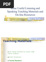 Download listening and speaking teaching materials and on-line resources by nicelucky1 SN49148225 doc pdf
