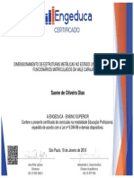 Certificado treinamento de dimensionamento de estrutura - Engeduca