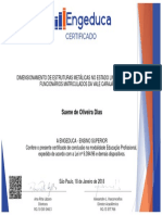 Certificado Treinamento de Dimensionamento de Estrutura - Engeduca