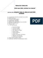 LISTA DE CHEQUEO PARA EL ÁREA A LA QUE LLEGARA EL NUEVO FUNCIONARIO.