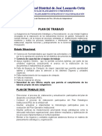 Plan de trabajo Subgerencia Planeamiento José Leonardo Ortiz