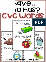 CVC Words..i Have.. Who Has - Game