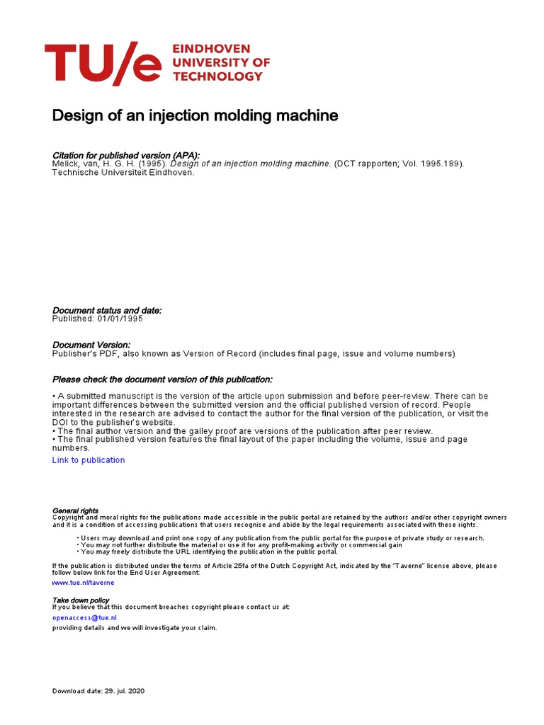 Injection Molding Machine Design Guide | PDF | Extrusion | Valve