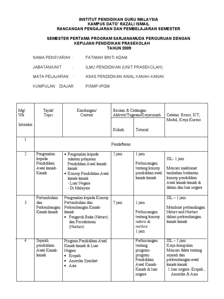 Asas Pendidikan Awal Kanak Kanak