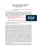 O Cristão Deve Ser Fiel No Poder Do Espírito Santo