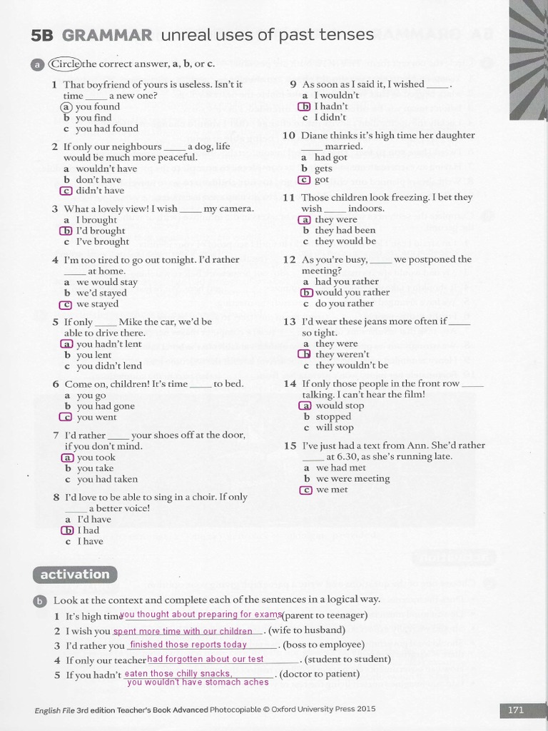 Unreal Uses of Past Tenses | PDF | Wellness