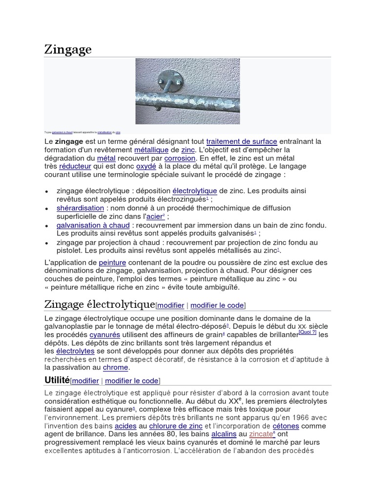05 Zingage PDF Zingage Substances chimiques — free download