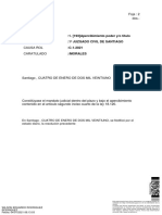 Foja: 2 Dos.-::1. (193) Apercibimiento Poder Y/o Título:1º Juzgado Civil de Santiago:C-1-2021:/Morales