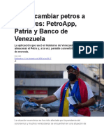 Cómo Cambiar Petros A Bolívares