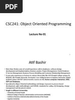 CSC241: Object Oriented Programming: Lecture No 01