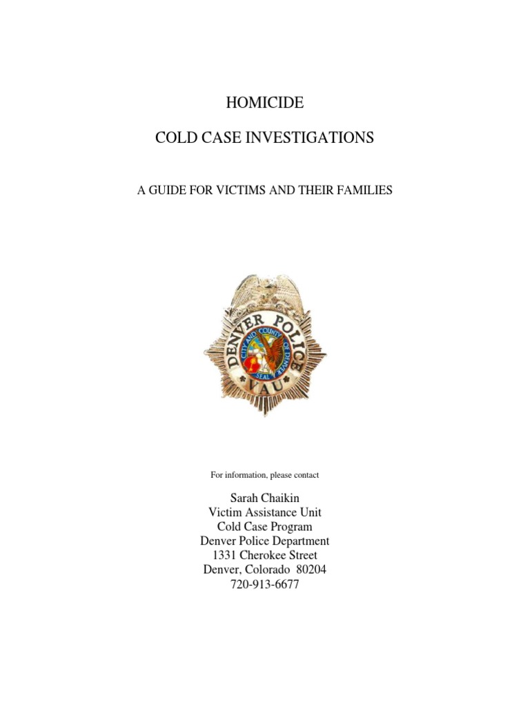 Cold Case Homicide Support Guide | PDF | District Attorney ...
