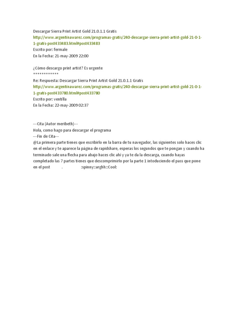 Descargar sierra print artist gold 21 pdf