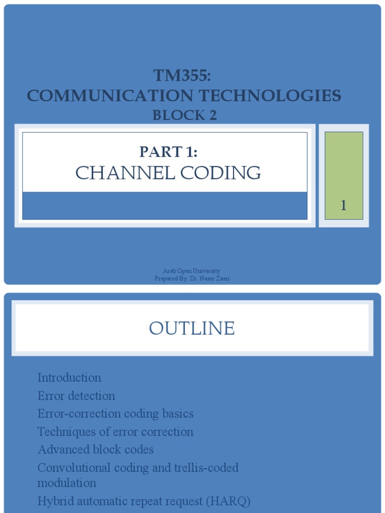 Channel Coding and Error Detection Techniques | PDF | Error Detection ...