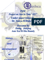 PQM Project On Just in Time "JIT": Under Supervision of Dr. Sonya El Bakry