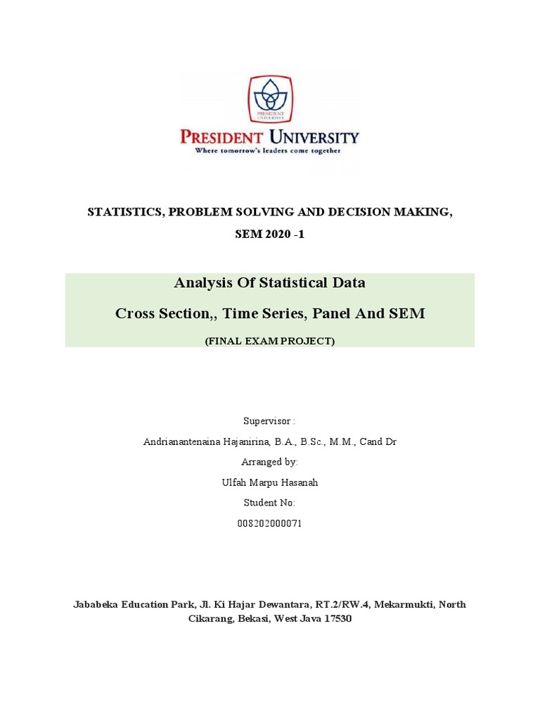 Project Report Statistika | PDF | Structural Equation Modeling | Fixed ...