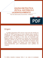 A Pesquisa em Política Linguística