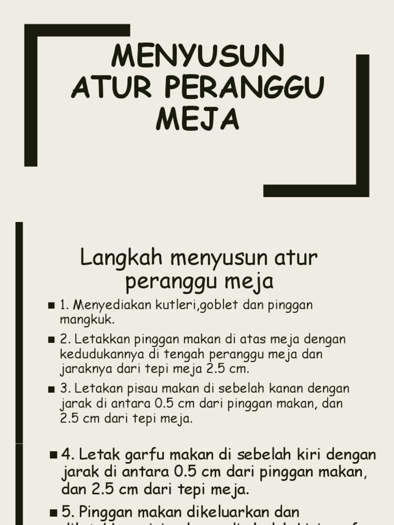 Panduan Menyusun Peranggu Meja | PDF