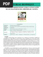 MMEI 10 Bateria Neuropsicologica Evaluacion Trastornos Aprendizaje BANETA
