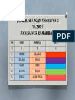 JADWAL SERAGAM SEMESTER 2 BARU