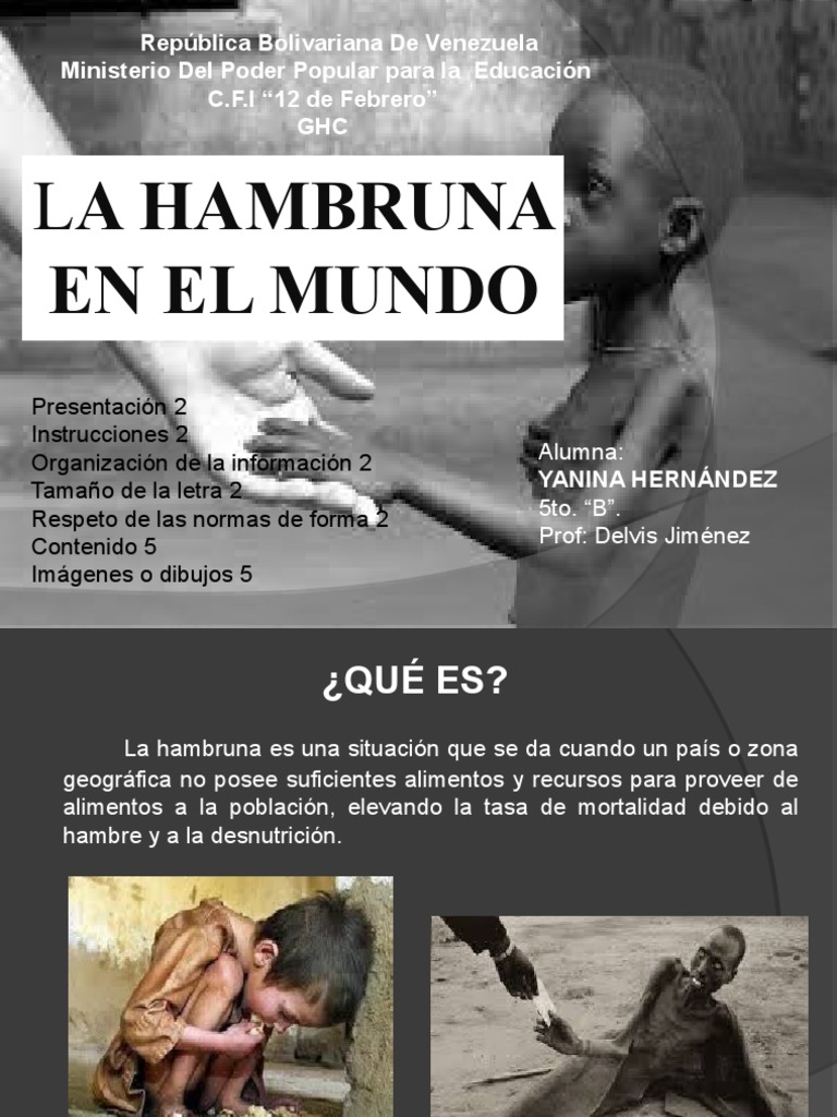 La Hambruna en el Mundo: Causas y Consecuencias | PDF | Hambruna | Programa Mundial de Alimentos