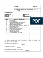 Project: Project Name Site No.:: Commissioning Check Sheet For Sprinkler + Wet Booster SET Sheet No