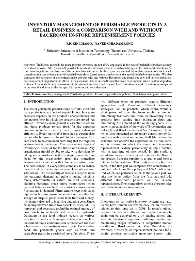 Retail Perishable Inventory Strategies | PDF | Inventory | Retail
