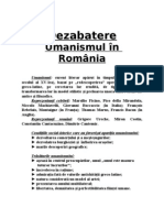 Umanismul in Romania
