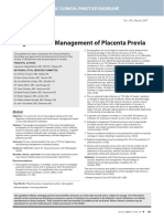 SOGC Diagnosis and management of Placenta Previa