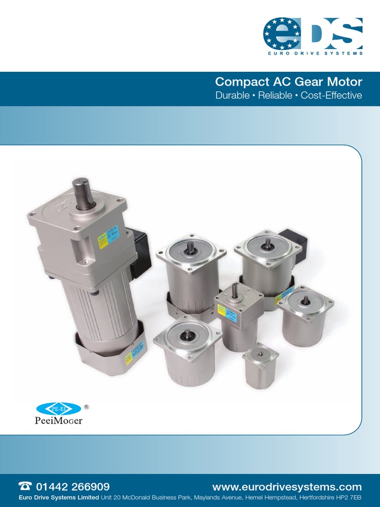 Compact AC Gear Motor Overview | PDF | Electric Motor | Transmission ...