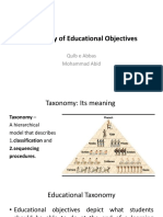 Taxonomy of Educational Objectives: Qulb e Abbas Mohammad Abid