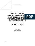 Profit Test Modelling in Life Assurance Using Spreadsheets Part Two