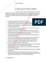 The National Education Policy (NEP) 2009