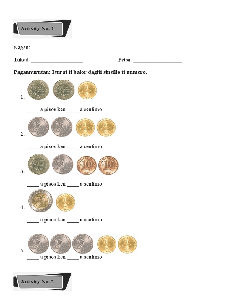 Activity Sheets (2) in Math | PDF