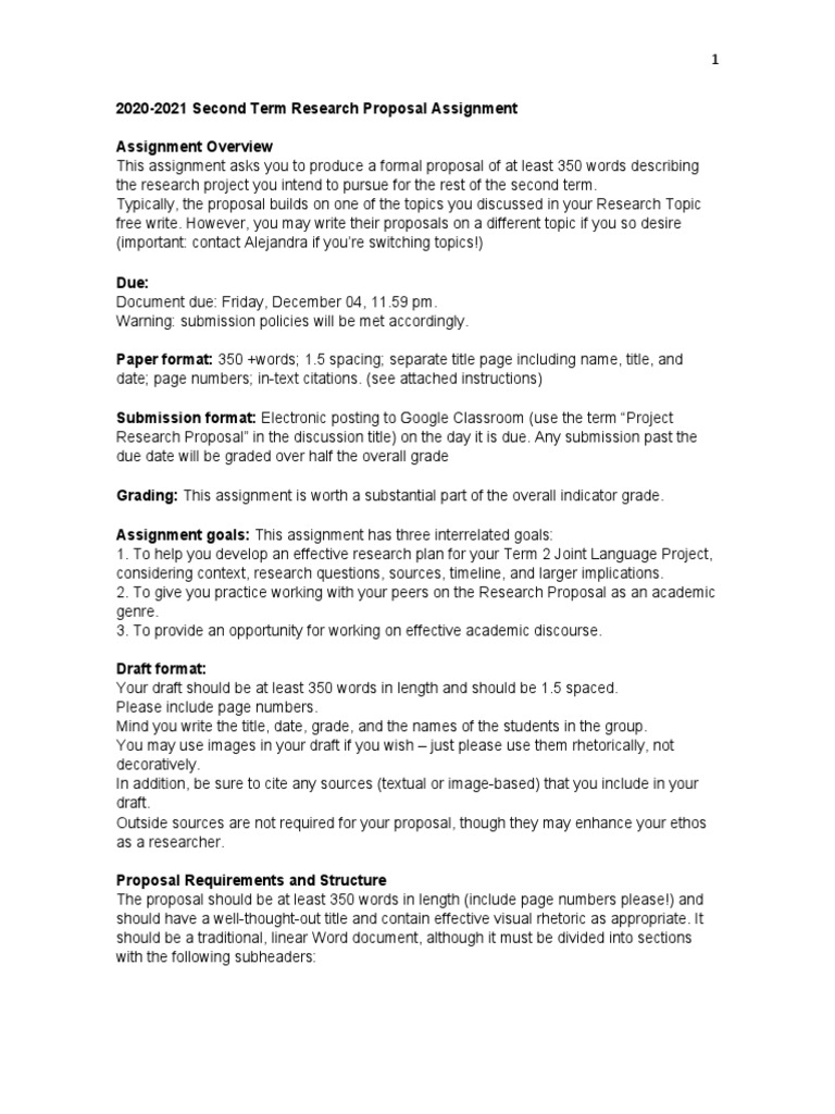 Second Term Research Proposal Guide | PDF | Bibliography | Citation