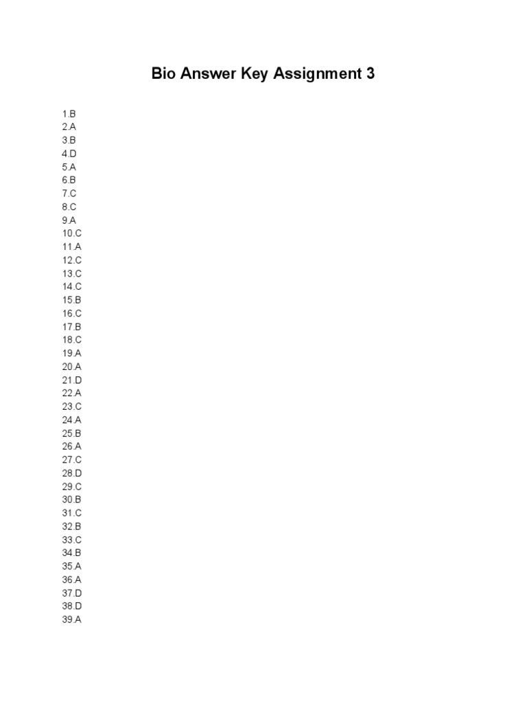 Bio Assignment 3 Answer Key PDF | PDF