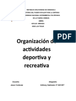 Organización de Actividades Deportiva y Recreativa