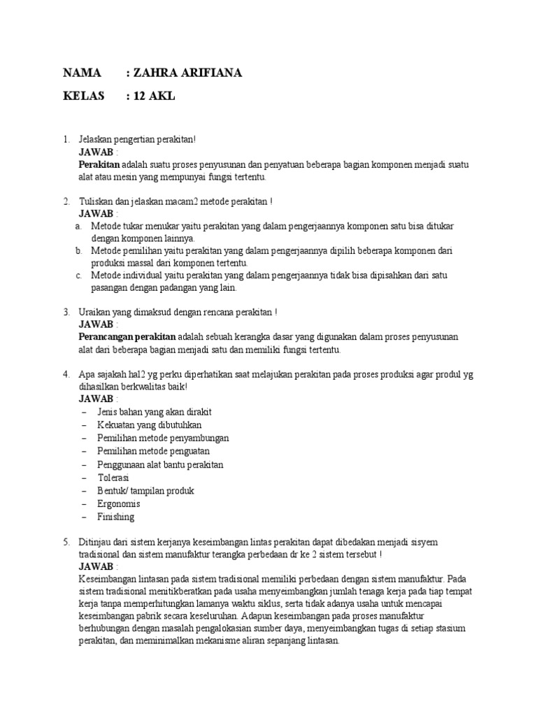 Rencana Perakitan Pkk Pdf