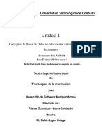 Unidad 1: Conceptos de Bases de Datos No Relacionales, Orientadas A Objetos y A Documentos