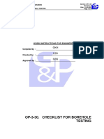 Borehole Testing Procedure Checklist | PDF | Technology & Engineering
