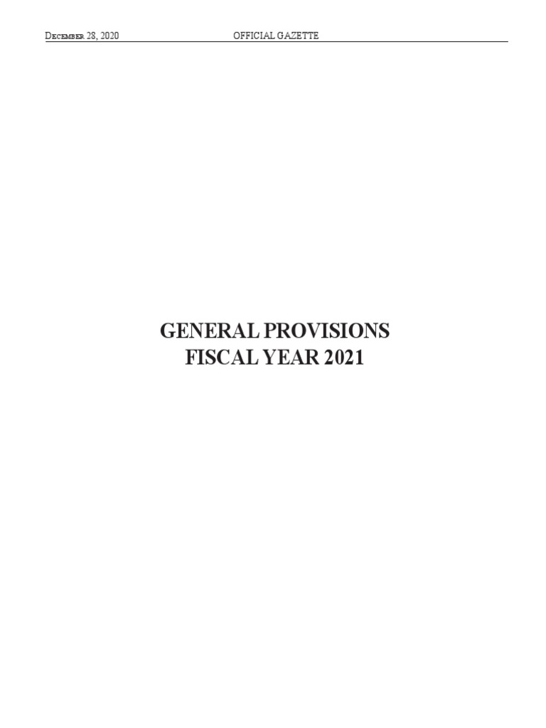 GAA General Provisions PDF Government Politics