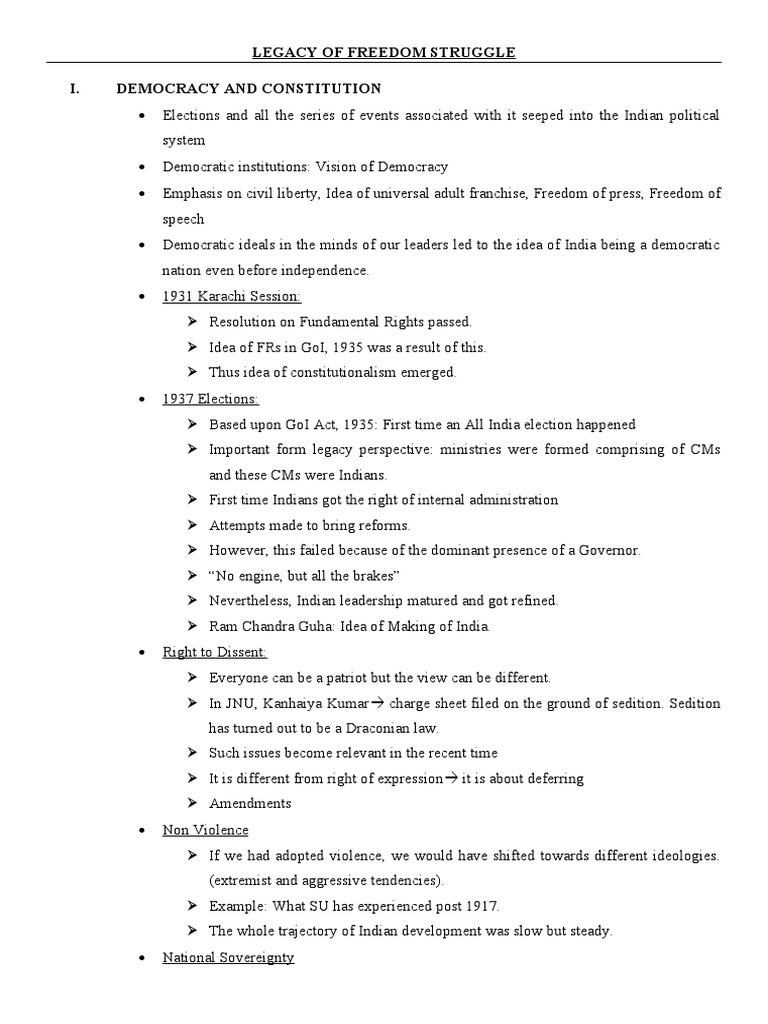 Legacy of India's Freedom Struggle | PDF | British Raj | Democracy
