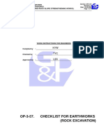 Op-3-57. Checklist For Earthworks (Rock Excavation) : KYW TYC LSS